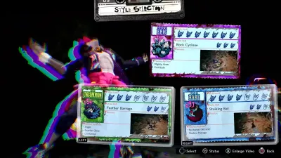 Official Style Selection interface with Golem, Harpy and Vampire cards